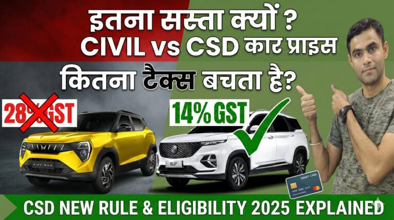 Army CSD Canteen: सिर्फ सस्ती शराब नहीं, लाखों की कार पर टैक्स में भारी छूट! जानिए असली सच (Full Guide 2025)