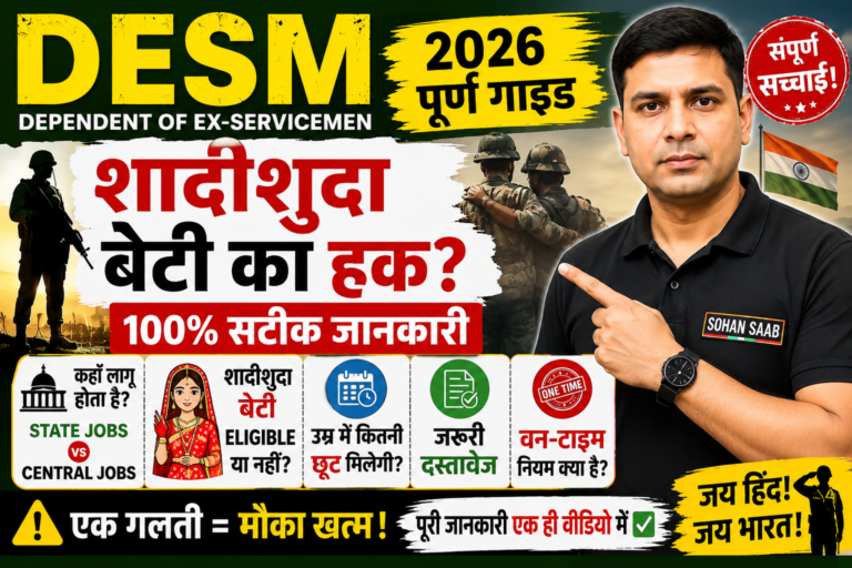 DESM कोटा 2026: पूर्व सैनिकों के आश्रितों के लिए संपूर्ण गाइड